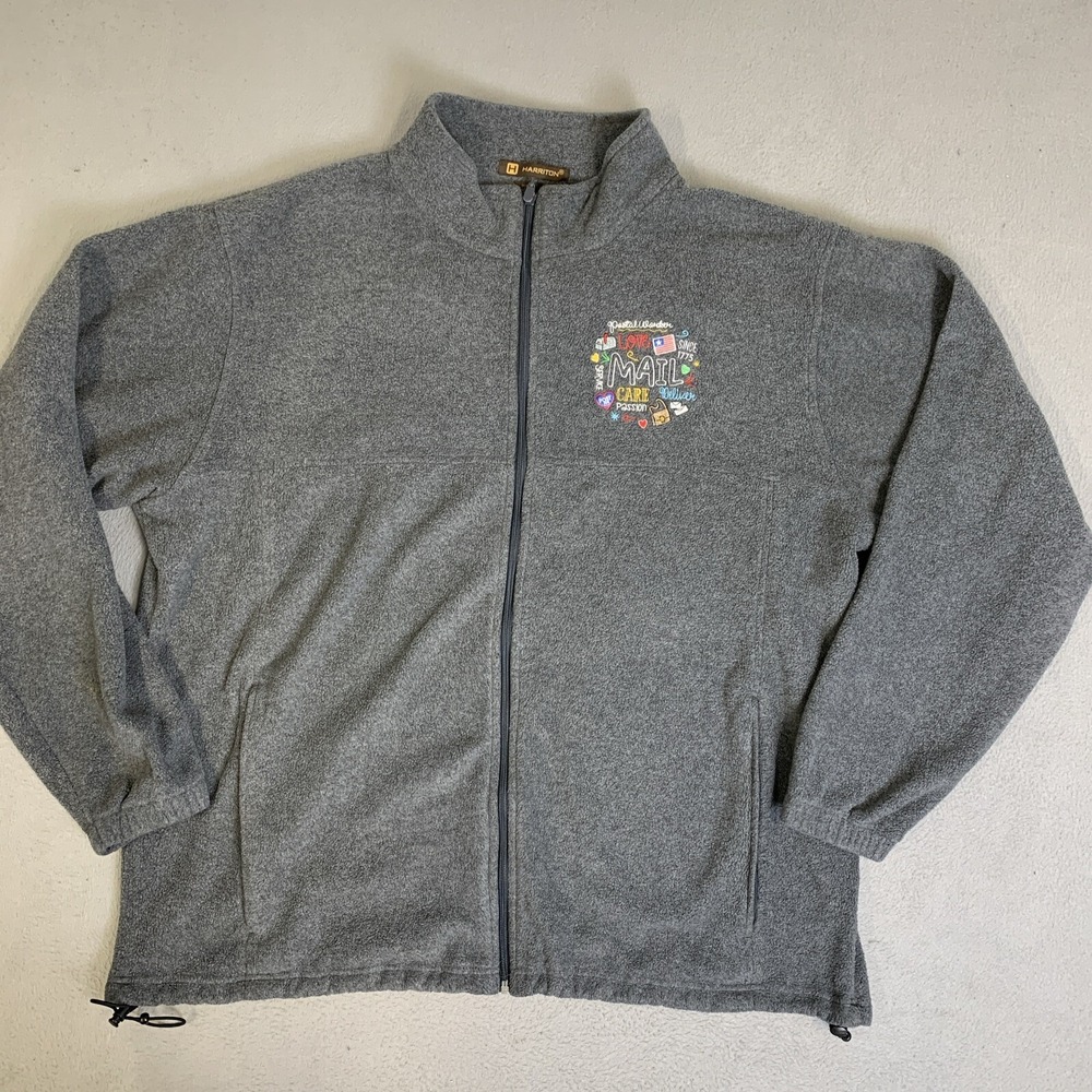 Harrington Jacket Women's Size 2XLarge Fleece Gray Long Sleeve‎ Postal Worker